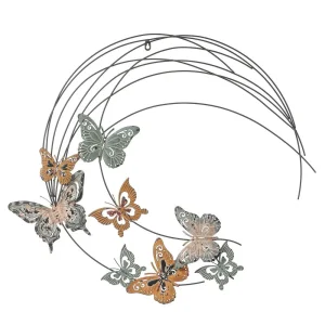 Metal Butterflies Moon Indoor/Outdoor Wall Decor